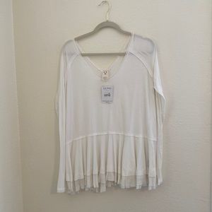Fee people ivory long sleeve top